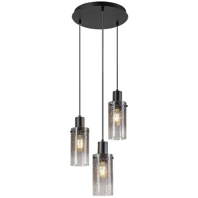 Rabalux Fumea lampa wisząca 3x60 W czarna-przydymiona 72038