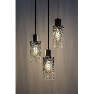 Rabalux Fumea lampa wisząca 3x60 W czarna-przydymiona 72038