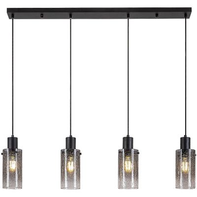 Rabalux Fumea lampa wisząca 4x60 W czarna-przydymiona 72039