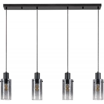 Rabalux Fumea lampa wisząca 4x60 W czarna-przydymiona 72039