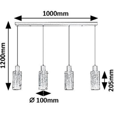 Rabalux Fumea lampa wisząca 4x60 W czarna-przydymiona 72039