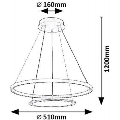 Rabalux Jasero inteligentna lampa wisząca 2x42 W biała-czarna 72040