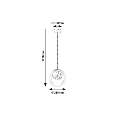 Rabalux Peyton lampa wisząca 1x15 W czarna 72061