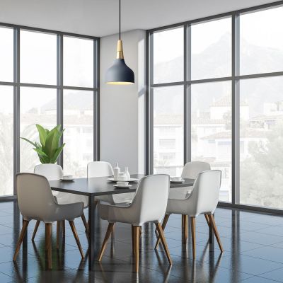 Rabalux Drusilla lampa wisząca 1x40 W czarna-złota-szary/popielaty-drewno 72135