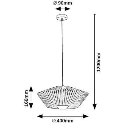 Rabalux Revan lampa wisząca 1x6 W czarna-szary/popielaty 72150