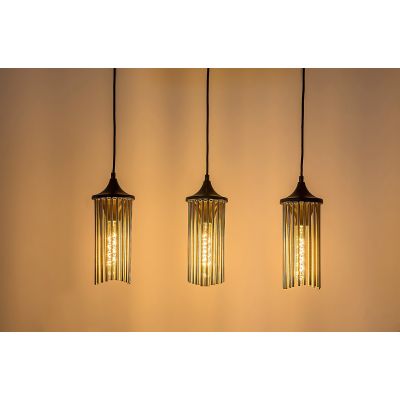 Rabalux Roxas lampa wisząca 3x40W czarny mat/miedź 72153