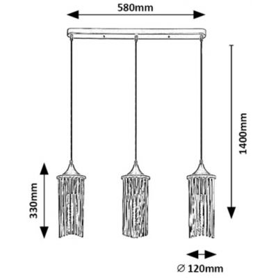 Rabalux Roxas lampa wisząca 3x40W czarny mat/miedź 72153