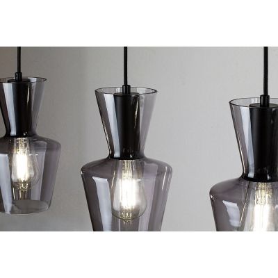 Rabalux Abra lampa wisząca 3x60W czarny/przydymiony 72163