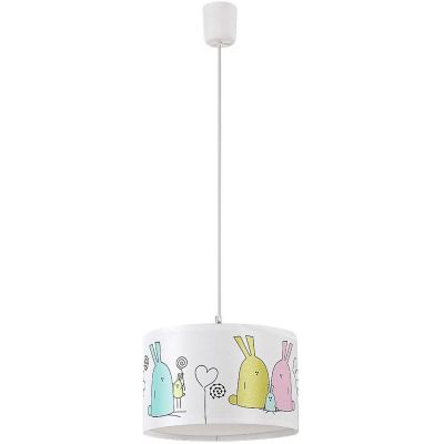 Rabalux Flappy lampa wisząca 1x40 W biała-multikolor 72166