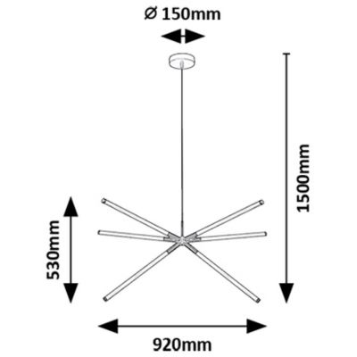 Rabalux Nivaro lampa wisząca 1x36 W biała-czarna 72168
