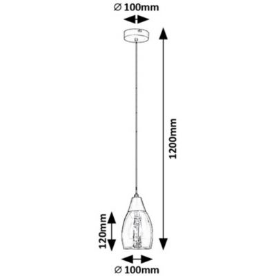 Rabalux Ilmari lampa wisząca 1x15W czarny/przydymiony 72181