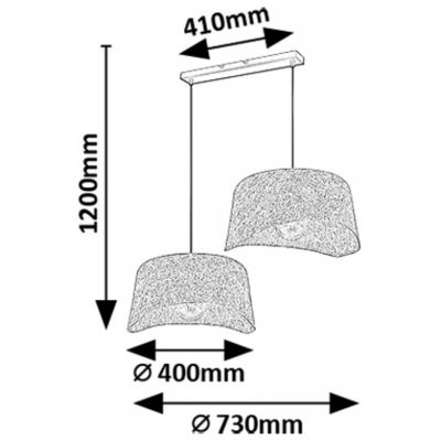 Rabalux Farelia lampa wisząca 2x10 W czarna-szary/popielaty 72190