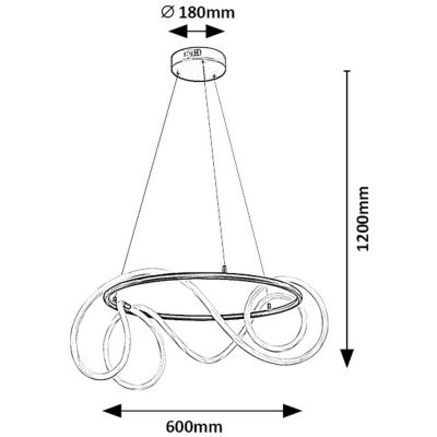Rabalux Montema lampa wisząca 1x54 W czarna 72191