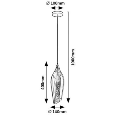 Rabalux Bellini lampa wisząca 1x60 W czarna-bursztynowa 72201