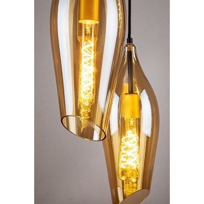 Rabalux Bellini lampa wisząca 3x60W czarny/bursztynowy 72203