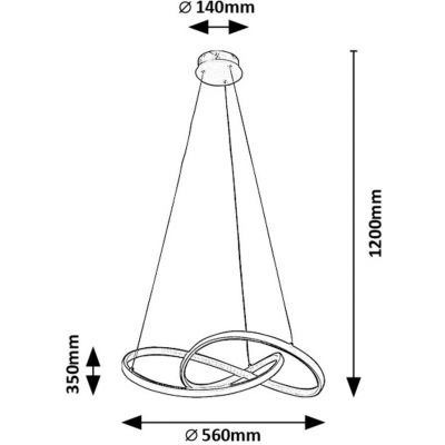 Rabalux Castiel lampa wisząca 36 W biała-złota 72215