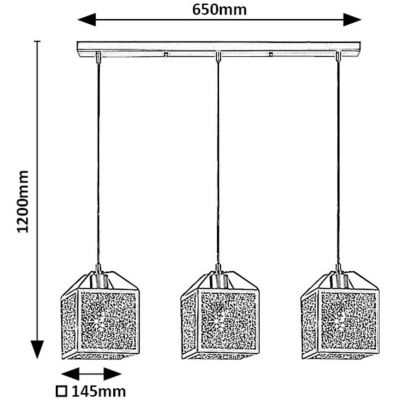 Rabalux Samilo lampa wisząca 3x40 W czarna 72219