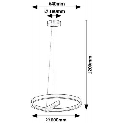 Rabalux Thrac lampa wisząca 1x34 W aluminium 72222