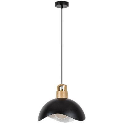 Rabalux Filina lampa wisząca 1x40 W biała-czarna-drewno 72228