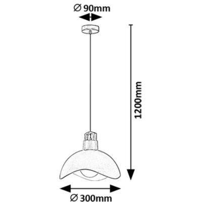 Rabalux Filina lampa wisząca 1x40 W biała-czarna-drewno 72228