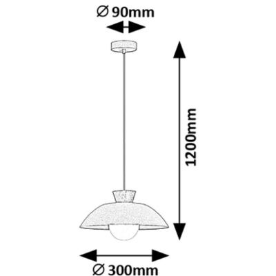 Rabalux Golnar lampa wisząca 1x5 W drewno-opal-beżowa 72230