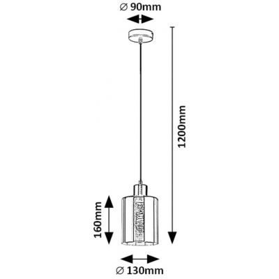 Rabalux Perez lampa wisząca 1x40 W czarna-przydymiona 72248