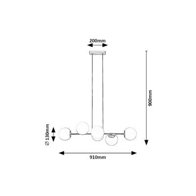 Rabalux Kiara lampa wisząca 6x35 W złota 72249