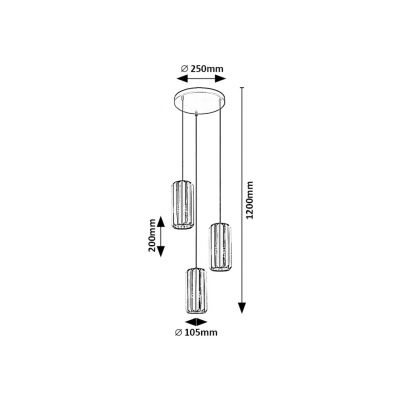 Rabalux Veness lampa wisząca 3x40 W czarna-przydymiona 72255