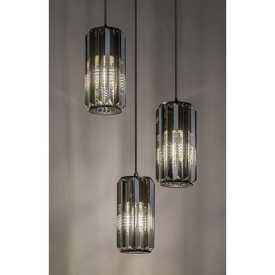 Rabalux Veness lampa wisząca 3x40 W czarna-przydymiona 72255