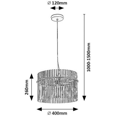 Rabalux Inesa lampa wisząca 1x40 W czarna-przydymiona 72261