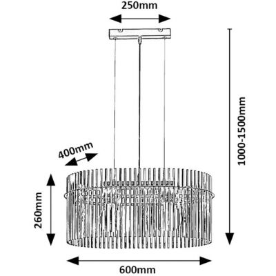 Rabalux Inesa lampa wisząca 2x40 W czarna-przydymiona 72262