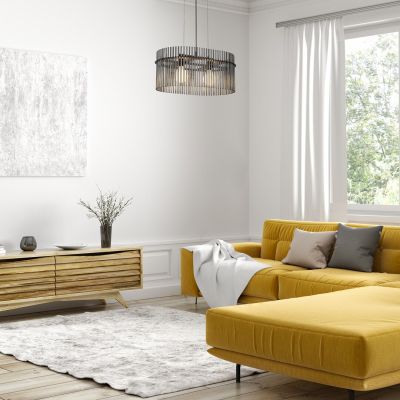 Rabalux Inesa lampa wisząca 2x40 W czarna-przydymiona 72262