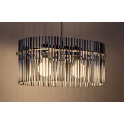 Rabalux Inesa lampa wisząca 2x40 W czarna-przydymiona 72262