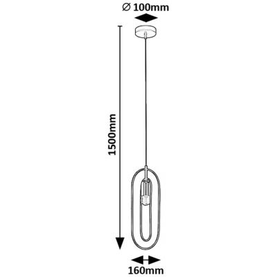 Rabalux Rovier lampa wisząca 1x40 W czarna-miedź 72263