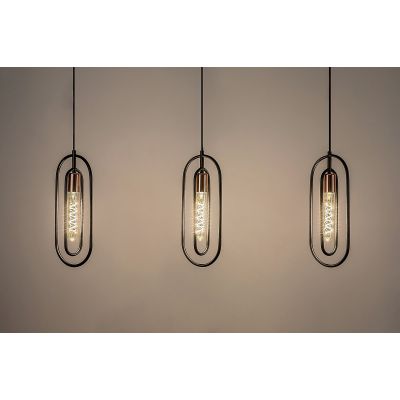 Rabalux Rovier lampa wisząca 3x40 W czarna-miedź 72264