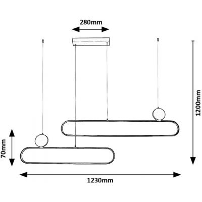 Rabalux Circado lampa wisząca 48 W biała-czarna-złota 72268
