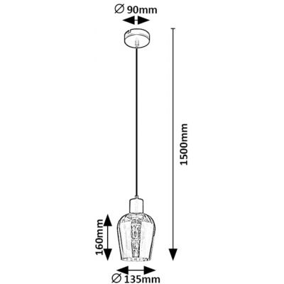 Rabalux Florian lampa wisząca 1x40 W czarna 72270