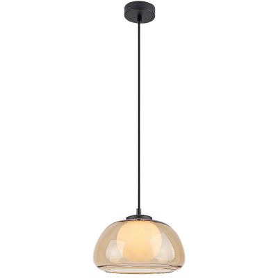 Rabalux Elowen lampa wisząca 1x5 W biała-czarna-bursztynowa 72273