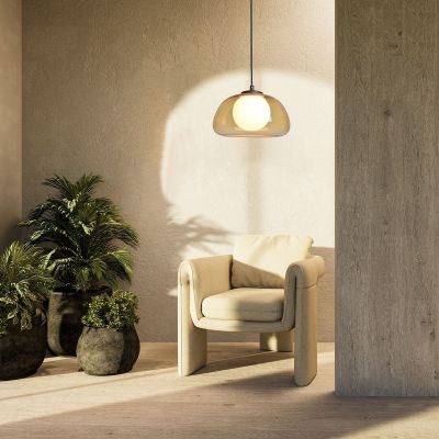 Rabalux Elowen lampa wisząca 1x5 W biała-czarna-bursztynowa 72273