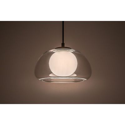 Rabalux Elowen lampa wisząca 1x5 W biała-czarna-przezroczysta 72274