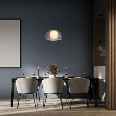 Rabalux Elowen lampa wisząca 1x5 W biała-czarna-przezroczysta 72274