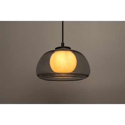 Rabalux Elowen lampa wisząca 1x5 W biała-czarna-przydymiona 72275