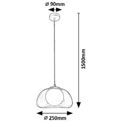 Rabalux Elowen lampa wisząca 1x5 W biała-czarna-przydymiona 72275