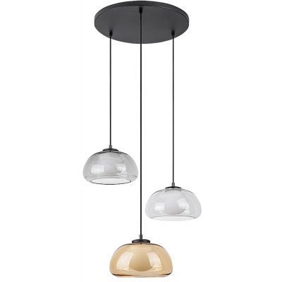Rabalux Elowen lampa wisząca 3x5 W biała-czarna-przezroczysta-przydymiona-bursztynowa 72276