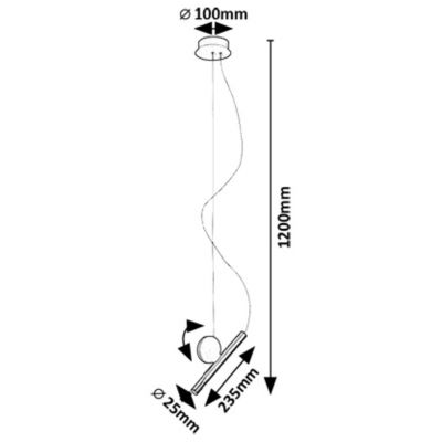 Rabalux Alaric lampa wisząca 1x3 W biała-czarna 72278