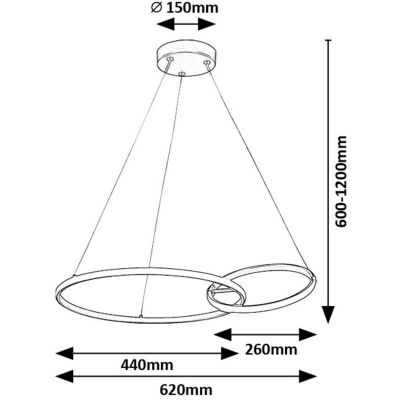 Rabalux Emilion lampa wisząca 1x36 W czarna-złota 72296