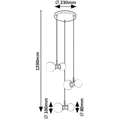 Rabalux Lition lampa wisząca 6x28 W biała-czarna 72300