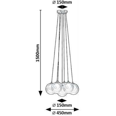 Rabalux Rosehip lampa wisząca 7x25 W szampan 72304