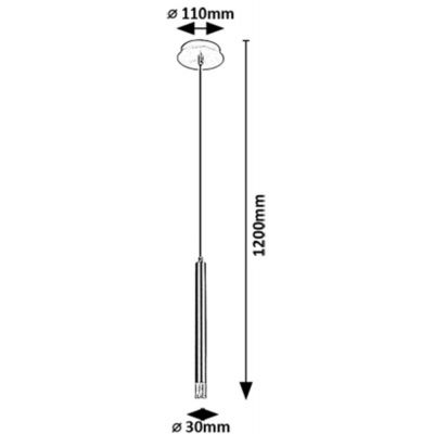 Rabalux Ramira lampa wisząca 1x5 W czarna-przezroczysta 72356