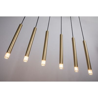 Rabalux Ramira lampa wisząca 6x5 W przezroczysta-złota 72363